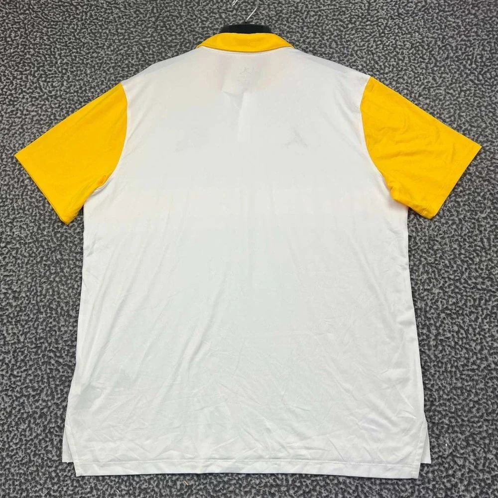 Air Jordan Michigan Wolverines Dri-Fit Polo Shirt Men Large White Jumpman New L